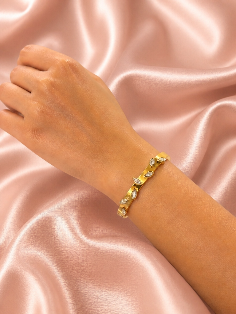 The Marquise Bezel Cuff Bracelet