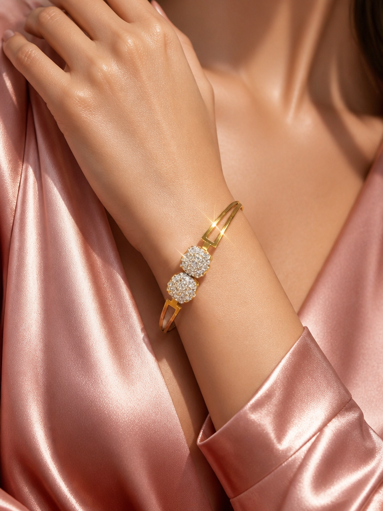 The Cushion Cluster Cuff Bracelet