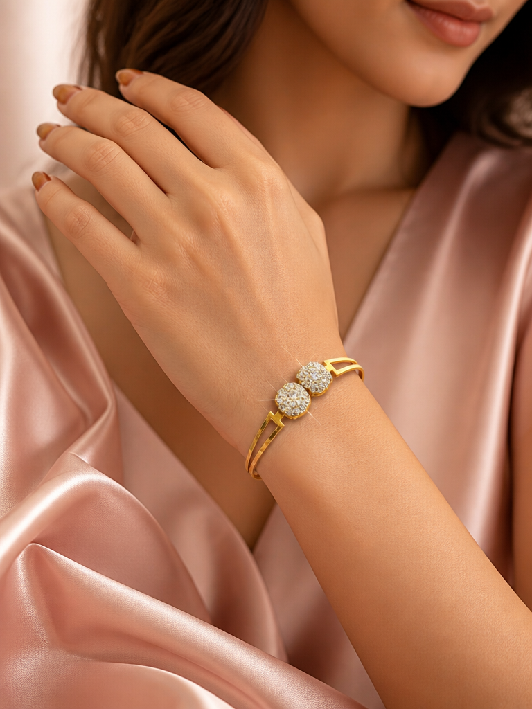 The Cushion Cluster Cuff Bracelet