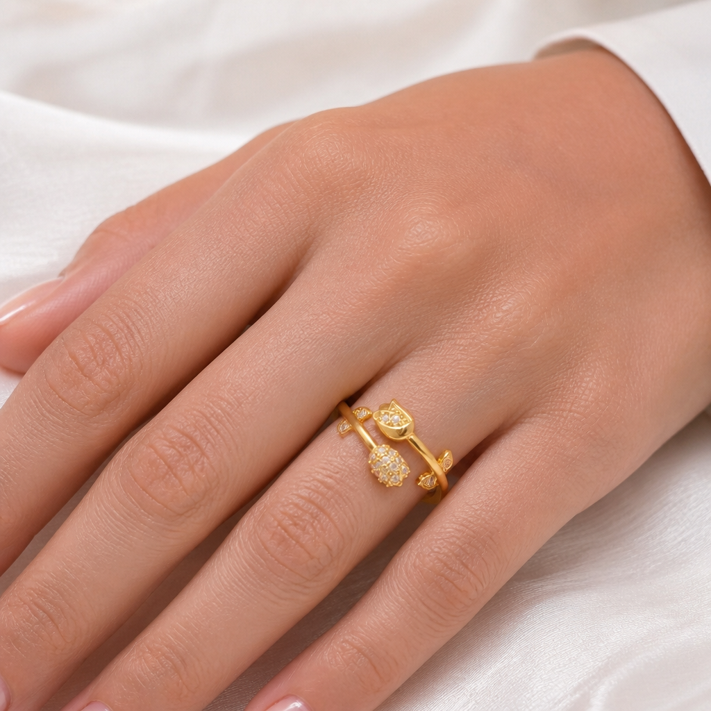 The Tulip Twin Adjustable Ring