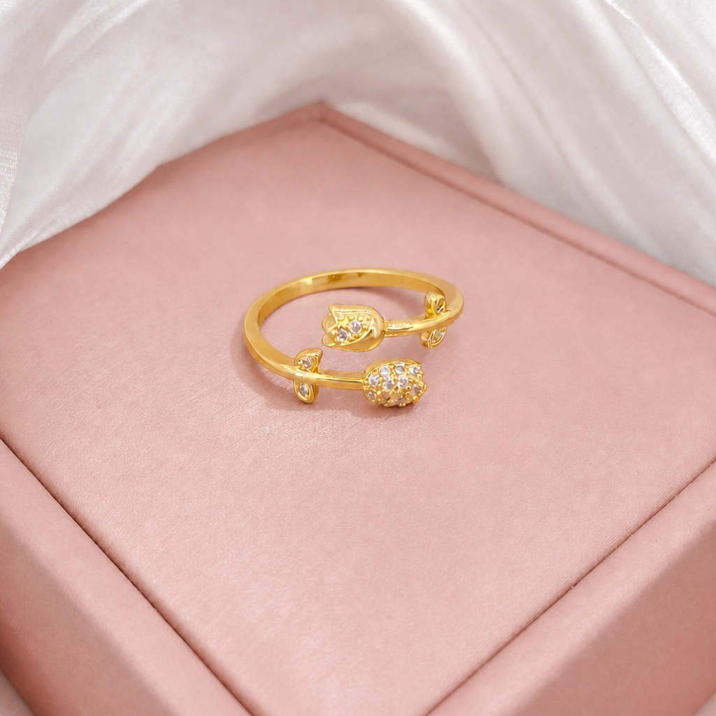 The Tulip Twin Adjustable Ring
