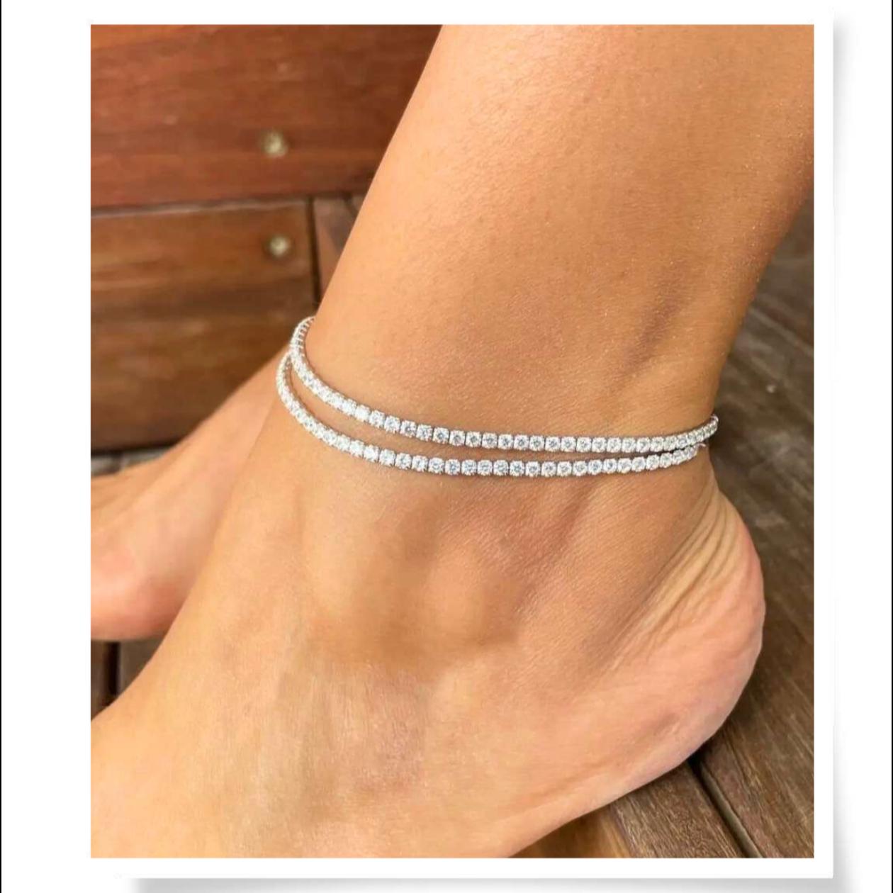 Celeste Double Tennis Anklet