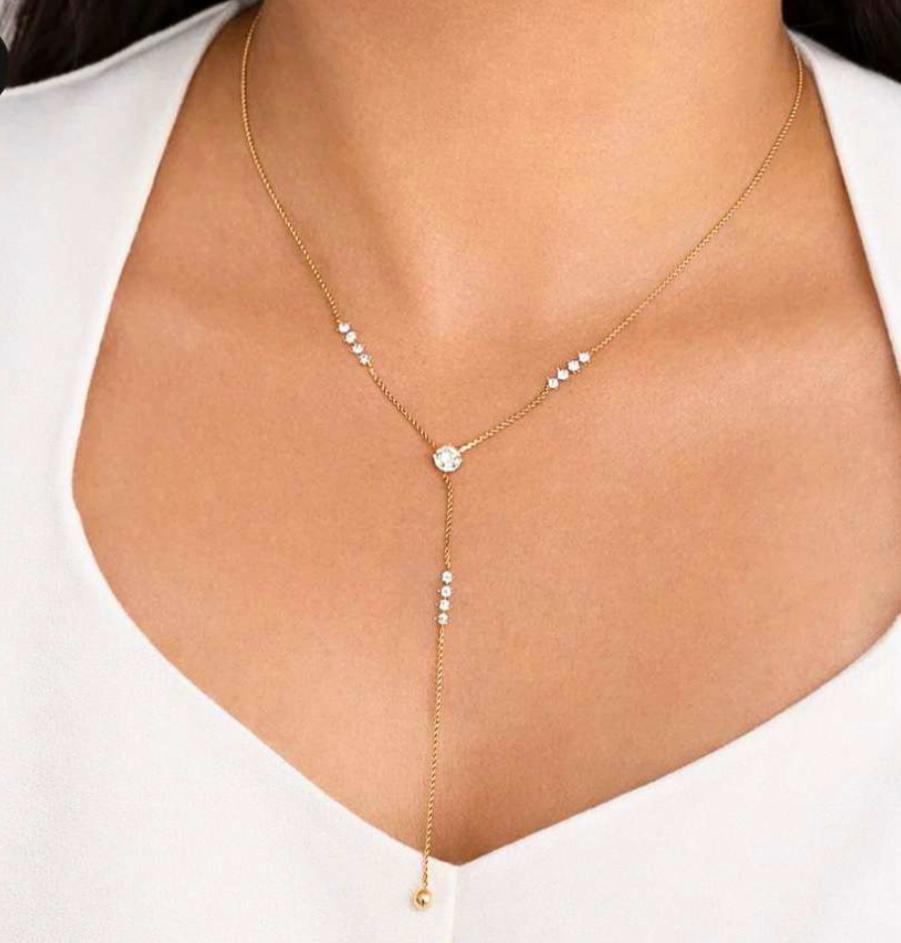 Celeste Drop Lariat Necklace